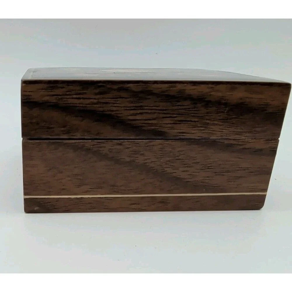 Vtg Italian Wood Inlay Ring Box Jewelry Sorrento Floral Burl